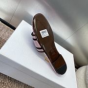 Dior Dway Heeled Slide Embroidered Cotton and Pale Pink Miss Dior Allover Motif - 6