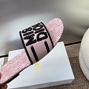 Dior Dway Heeled Slide Embroidered Cotton and Pale Pink Miss Dior Allover Motif - 3