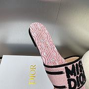 Dior Dway Heeled Slide Embroidered Cotton and Pale Pink Miss Dior Allover Motif - 2