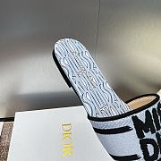 Dior Dway Heeled Slide Embroidered Cotton and Blue Miss Dior Allover Motif - 6