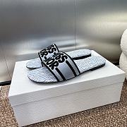 Dior Dway Heeled Slide Embroidered Cotton and Blue Miss Dior Allover Motif - 2