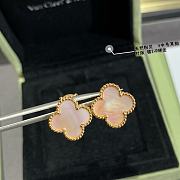 Van Cleef & Arpels Four-Leaf Clover Natural Pink Earrings - 1