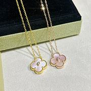 Van Cleef & Arpels Natural Pink With Diamond Four-leaf Clover Necklace - 1