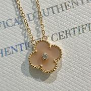Van Cleef & Arpels Natural Pink With Diamond Four-leaf Clover Necklace - 6