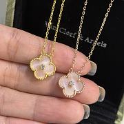 Van Cleef & Arpels Natural Pink With Diamond Four-leaf Clover Necklace - 4