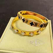 Van Cleef & Arpels Black/ White Four-leaf Clover Bracelet - 5