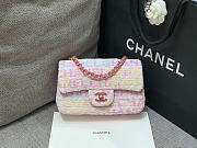 Chanel Tweed Quilted Mini Rectangular Flap Bag Pink Multicolor 20x10x7cm - 1