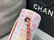 Chanel Tweed Quilted Mini Rectangular Flap Bag Pink Multicolor 20x10x7cm - 6