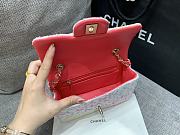 Chanel Tweed Quilted Mini Rectangular Flap Bag Pink Multicolor 20x10x7cm - 2
