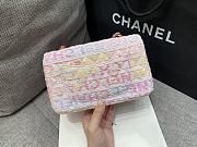 Chanel Tweed Quilted Mini Rectangular Flap Bag Pink Multicolor 20x10x7cm - 5