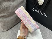 Chanel Tweed Quilted Mini Rectangular Flap Bag Pink Multicolor 20x10x7cm - 4