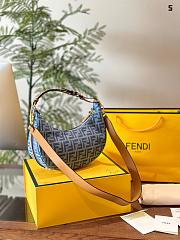 Fendi Fendigraphy Crescent Bag Blue Denim 27cm - 5
