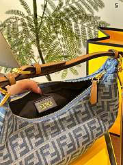 Fendi Fendigraphy Crescent Bag Blue Denim 27cm - 3