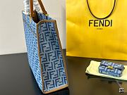 Fendi Embroidered Denim Sunshine Shopping Bag 36cm - 5