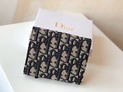Dior Saddle Wallet Blue Oblique Jacquard 11x10x2cm - 6