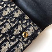Dior Saddle Wallet Blue Oblique Jacquard 11x10x2cm - 2