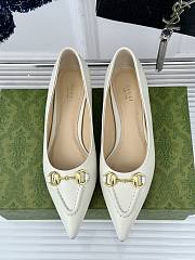 Gucci Horsebit GG Slip-On Ballerina Shoes White - 1