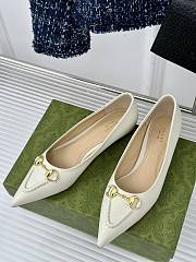 Gucci Horsebit GG Slip-On Ballerina Shoes White - 5