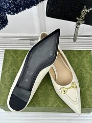 Gucci Horsebit GG Slip-On Ballerina Shoes White - 3