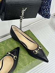 Gucci Horsebit GG Slip-On Ballerina Shoes Black - 4