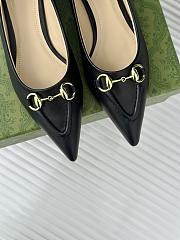 Gucci Horsebit GG Slip-On Ballerina Shoes Black - 3