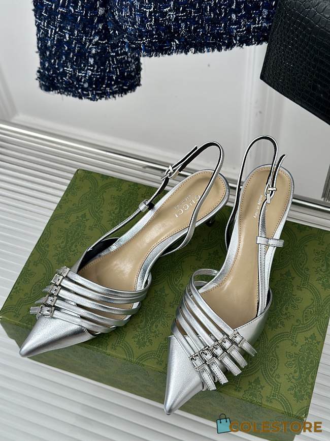 Gucci Women’s Slingback Pump in Silver - 1