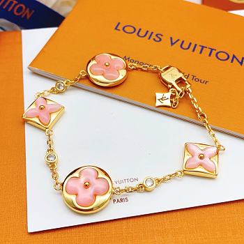 Louis Vuitton Pink Old Flower Bracelet Gold