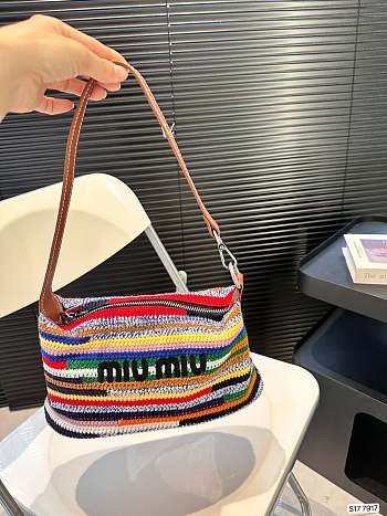 Miu Miu braided Underarm Bag Multicolor 26x13cm
