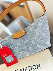 Louis Vuitton Hills Pochette Handbag Sky Blue Denim 18cm - 4