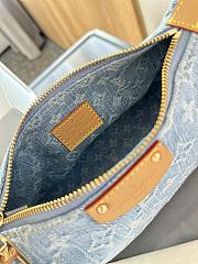 Louis Vuitton Hills Pochette Handbag Sky Blue Denim 18cm - 3