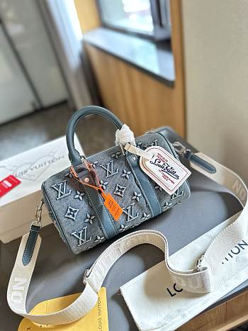 Louis Vuitton Denim Keepall Bag 24x15cm