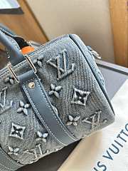 Louis Vuitton Denim Keepall Bag 24x15cm - 4