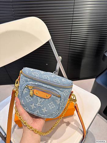 Louis Vuitton Mini Bumbag Monogram Macassar Canvas Denim 17x15cm 