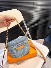 Louis Vuitton Mini Bumbag Monogram Macassar Canvas Denim 17x15cm  - 5