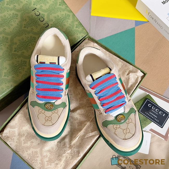 Gucci Screener Sneaker Beige Green - 1