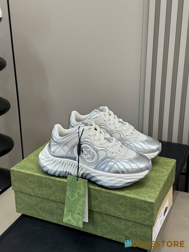 Gucci Ripple Trainer in Silver  - 1