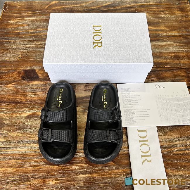 Dior 24SS Summer Beach Slippers Black - 1