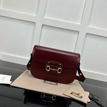 Gucci Horsebit 1955 Shoulder Bag Burgundy 25x18cm