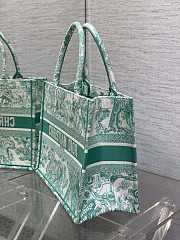 Dior Book Tote Tiger Embroidery Green 36x18x28cm - 5