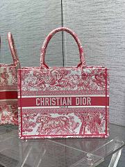 Dior Book Tote Tiger Embroidery Red 36x18x28cm - 1