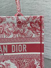 Dior Book Tote Tiger Embroidery Red 36x18x28cm - 6