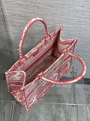 Dior Book Tote Tiger Embroidery Red 36x18x28cm - 3
