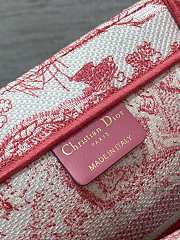 Dior Book Tote Tiger Embroidery Red 36x18x28cm - 2