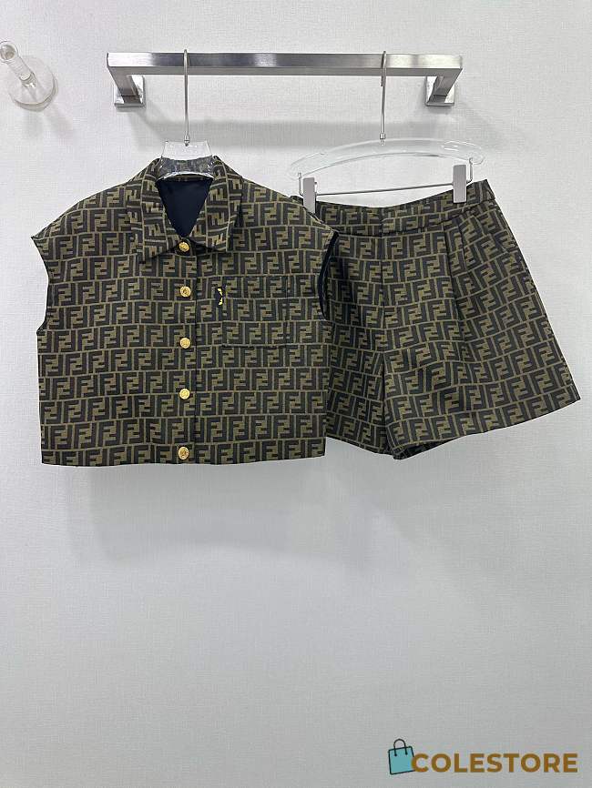 Fendi 24 Jacquard Vest Shorts Set - 1