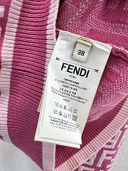 Fendi FF Motif V-Neck Cardigan Pink & White - 5