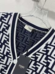 Fendi FF Motif V-Neck Cardigan Black & White - 3