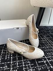 Dior Ballet Flat White Quilted Cannage Calfskin - 6