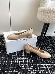 Dior Ballet Flat Beige Quilted Cannage Calfskin - 4