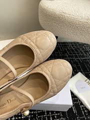 Dior Ballet Flat Beige Quilted Cannage Calfskin - 3