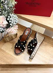 Valentino Garavani Lace-up Wedge Sandals Black - 5
